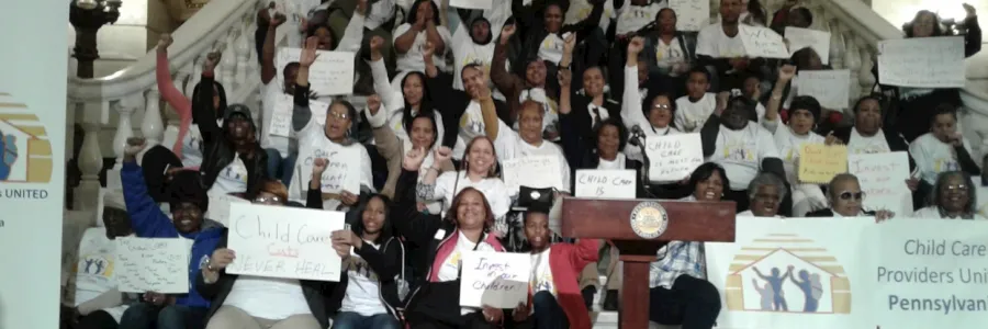 Group of CCPU-PA child care providers lobbying for child care funding